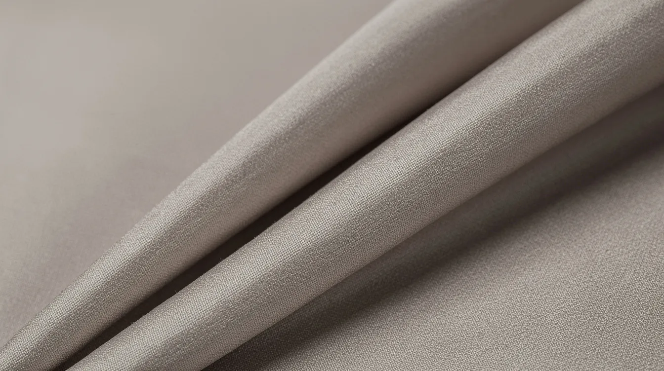 Zbliżenie na elegancką tkaninę mikado, która ukazuje piękne fałdy, idealne dla sukni ślubnych plus size. Struktura materiału podkreśla jego luksusowy charakter, co sprawia, że każda panna młoda może znaleźć wymarzoną suknię w każdym rozmiarze.